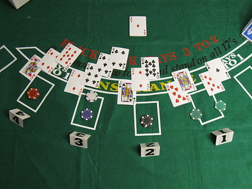 what does double down mean in blackjack - game table